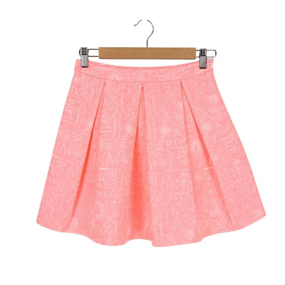 NWOT Lilly Pulitzer Harlie Pleated Lined Poof Skirt In Neon Coral Pink Size 2 - Picture 1 of 8